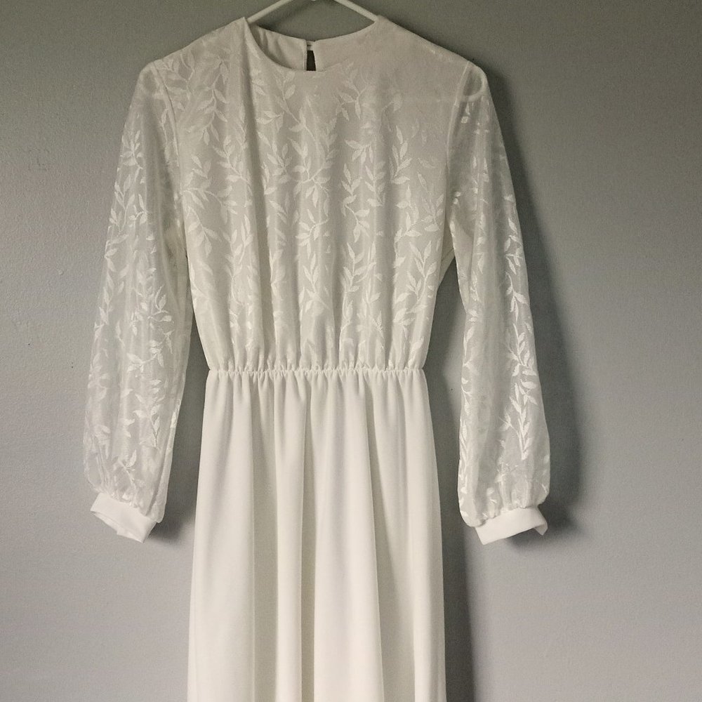 1970s Anthony Richards Vintage White Long Dress